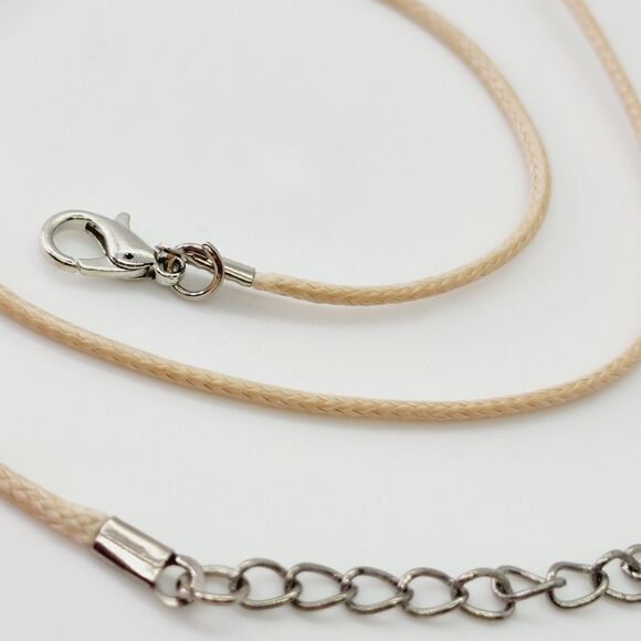 🏖 Cord Necklace With Clasp Adjustable Braided Rope 1.5 mm Tan Neutral Nude - Picture 1 of 3